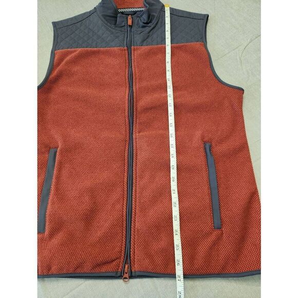 Southern Tide mens Med Full Zip Fleece Nylon poly Vest zip pockets Colorblock - Picture 5 of 8